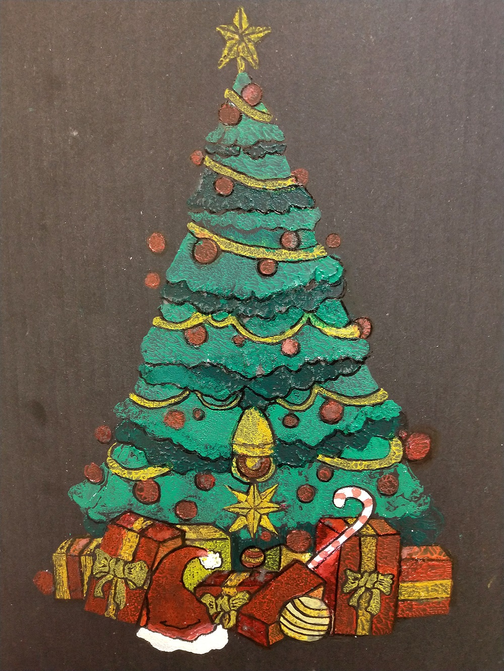 吹塑版畫基礎篇：聖誕樹